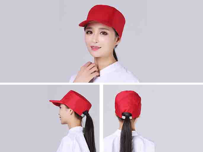 Red girls' hats made by manufacturers